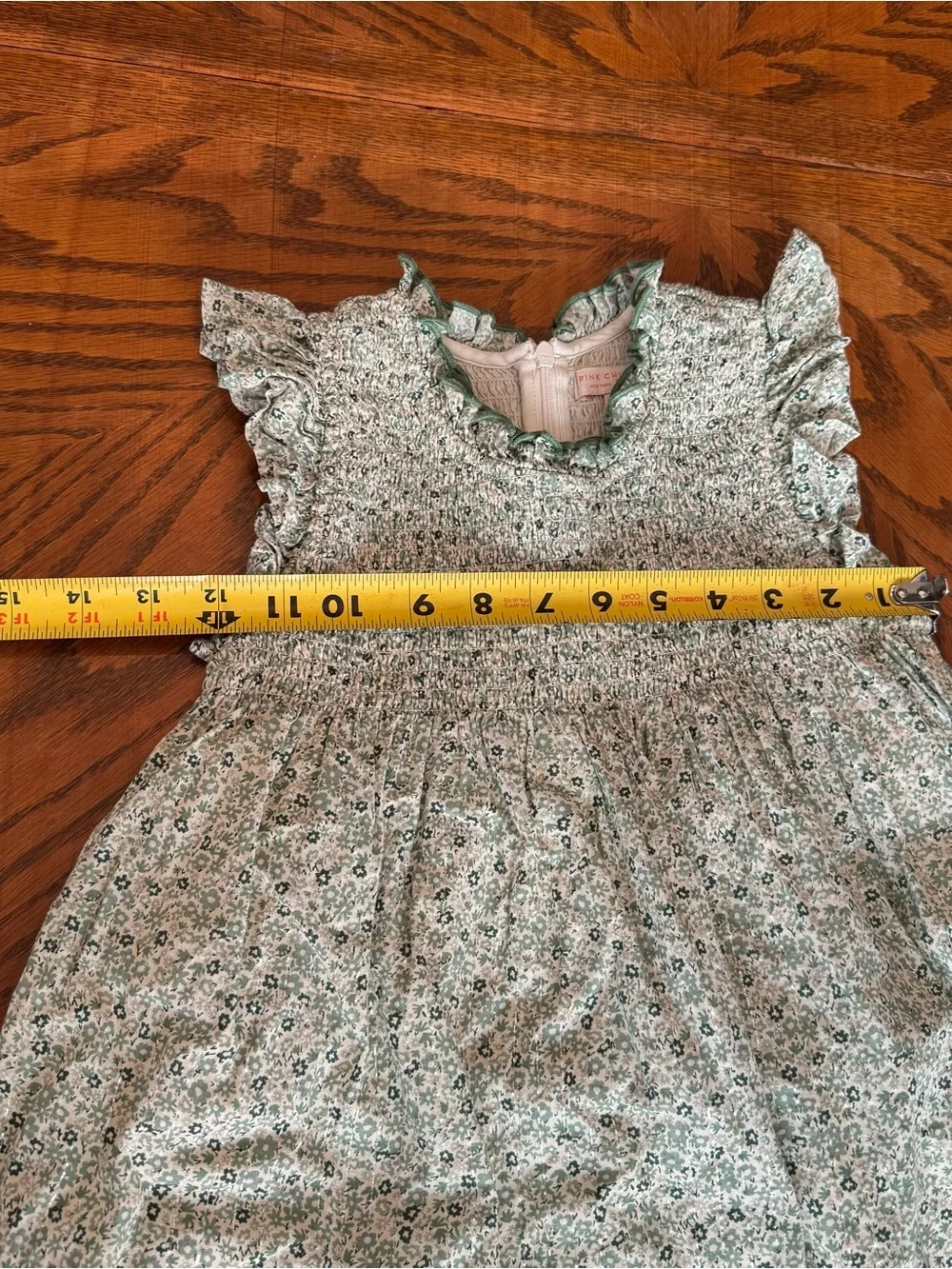 Pink Chicken girls stevie dress - green mini ditsy Size 8